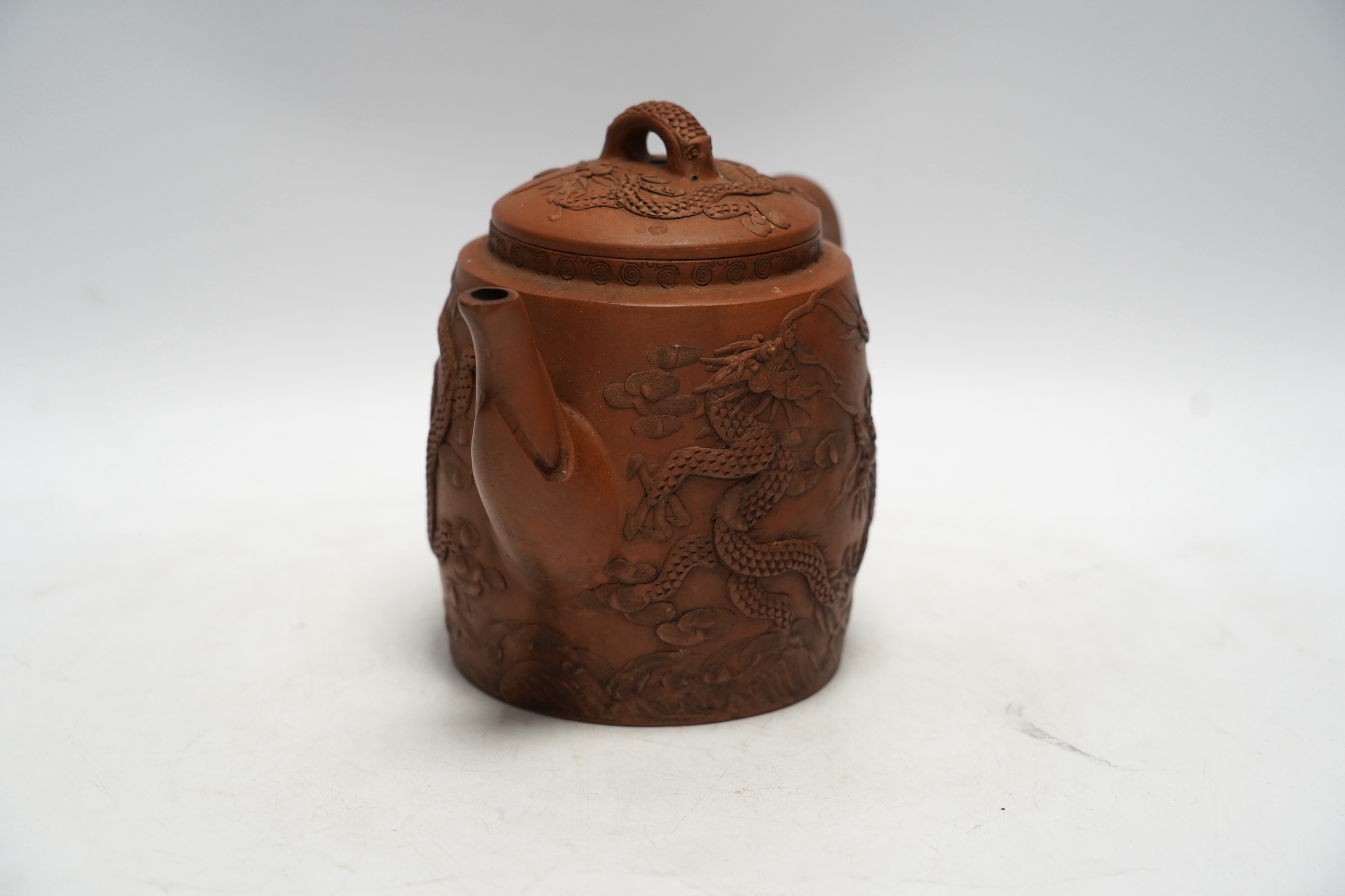 A Chinese Yixing ‘dragon’ teapot, 18cm high